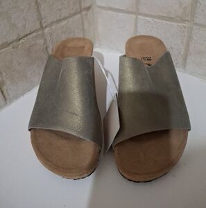 Papillio By Birkenstock Namica Metallic Suede Wedge Sandals EU 38 EU US 7 NEW